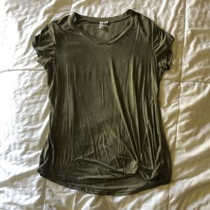 Army green T-Shirt with tie on bottom left